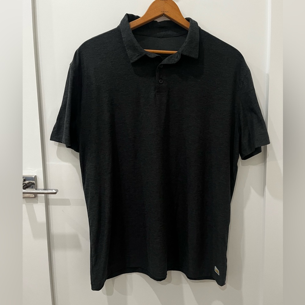 Vuori Men’s Strato Tech Polo. Size Large. Charcoal Heather